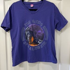 Baltimore Ravens and Orioles “Birds of Baltimore” purple women’s shirt XL